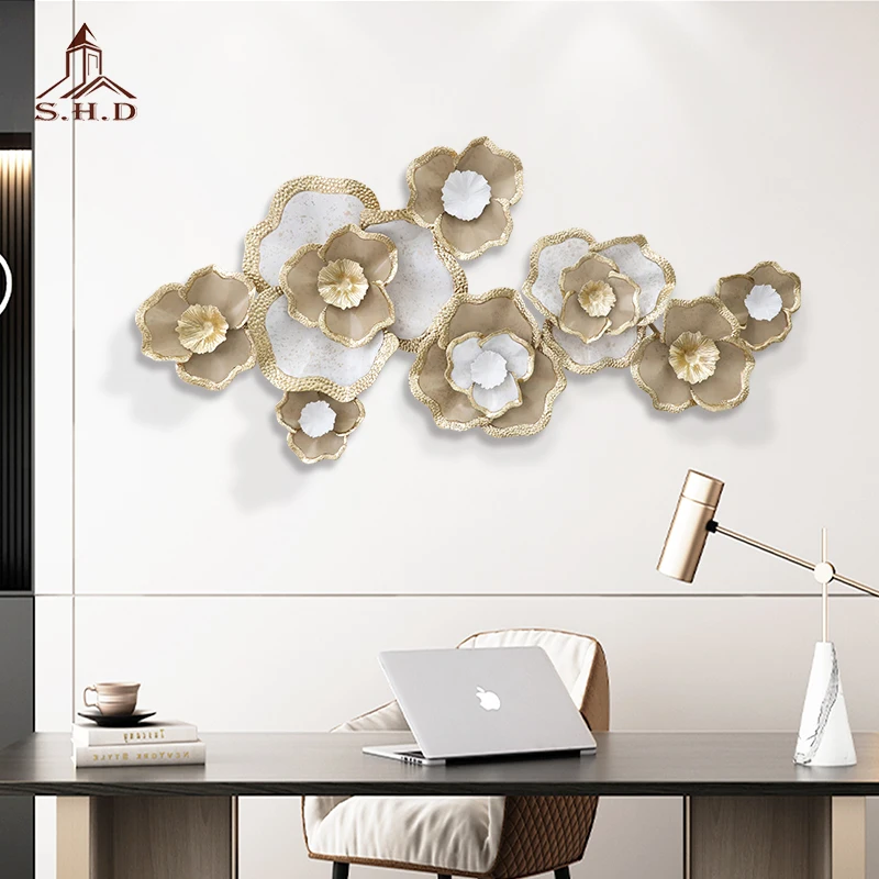 Living Room Sofa Background Wall Decoration Bedroom Wall Decoration Fashion Flowers Wrought Iron Wall Decoration