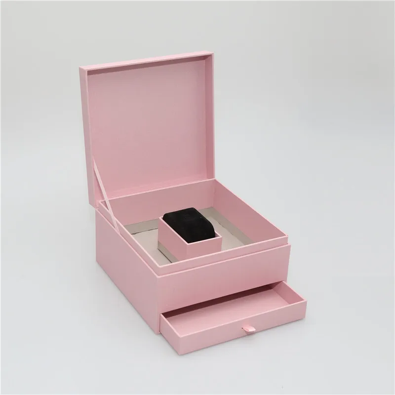 Watch Brooch Set Wedding Jewelry Double Storage Packaging Box Birthday Gift Eternal Flower Gift Box