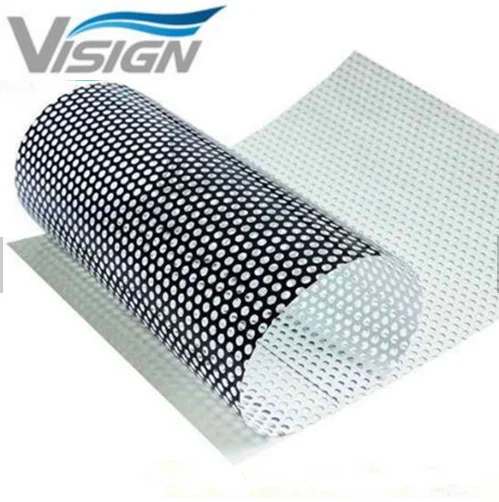 
High Quality Eco-solvent/ Solvent Printing Perforated PVC Film One Way Vision 