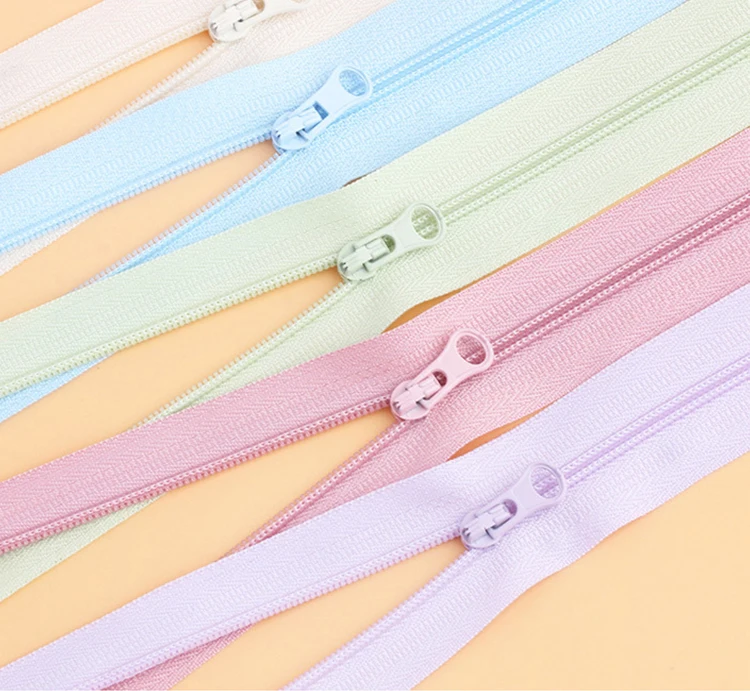 Multi Length Colorful Custom Zip Long Chain Nylon Zipper For Clothes