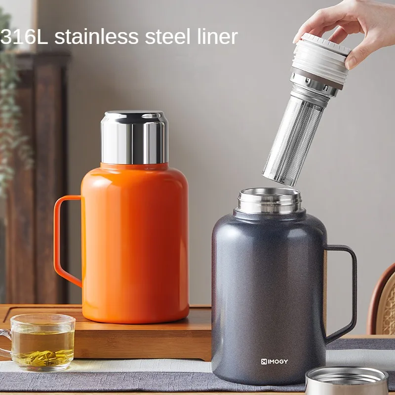 IMOGY 2500ml Classic Independent Tea Storage Vacuum Flask Thermos 48-Hour Thermal Temperature Display Back School Water Bottle
