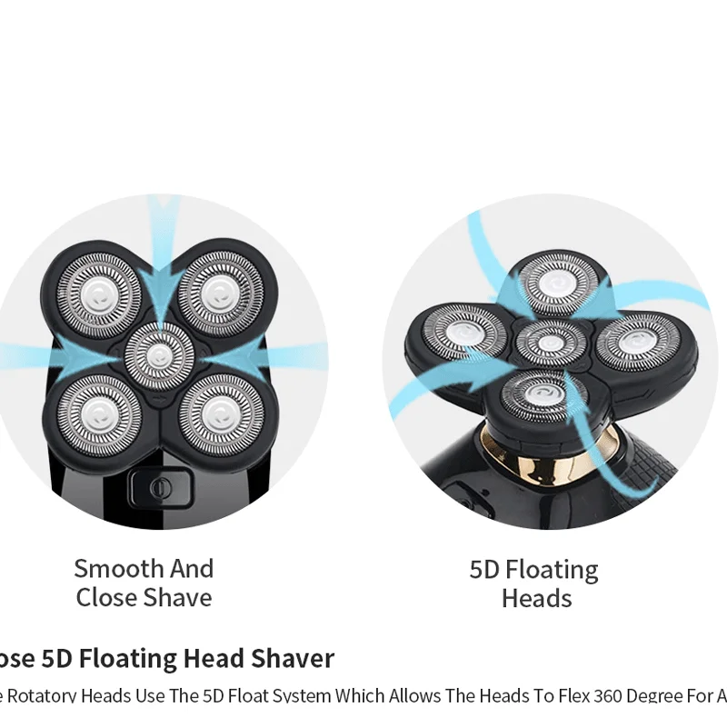 
High Quality Rotary Travel Safety Shaving Set Male Electronic Blade Hair Shaver Mens Cordless Electric 5 Head Shaver 