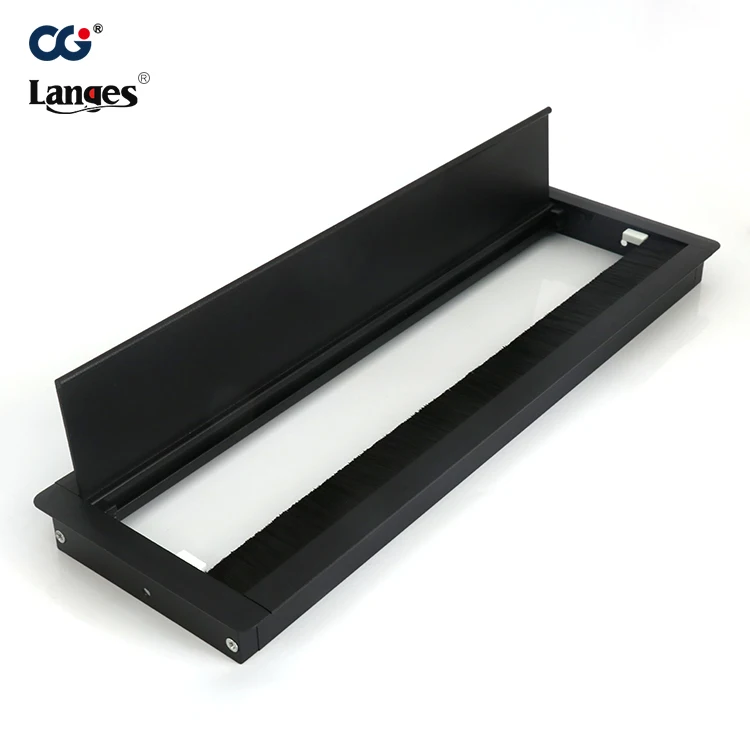 Office  Aluminum alloy Black White  wire hole cover Port desk cable grommets with buffer