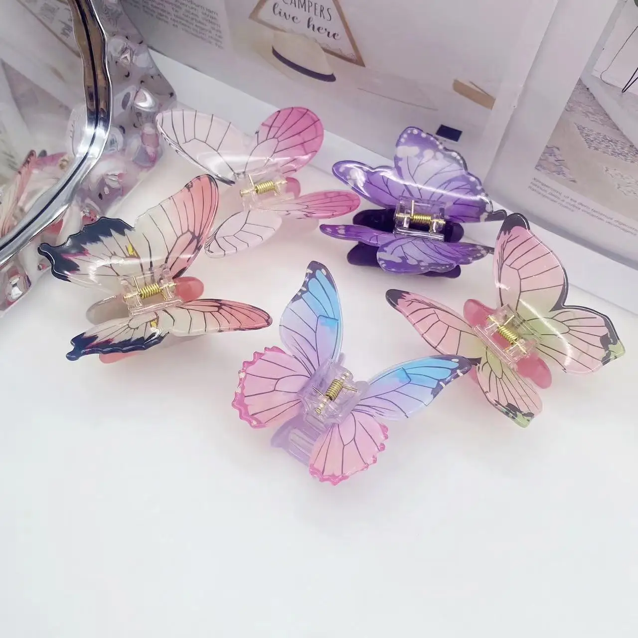 Plastic Butterfly Hair Claw Beauty Women Headwear Hair Accessories
