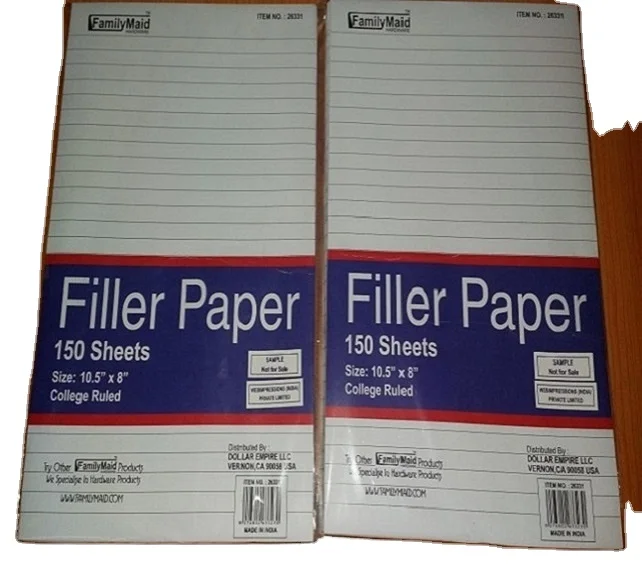 
Three Hole Punched Filler Pages Available at Low Reliable Price 