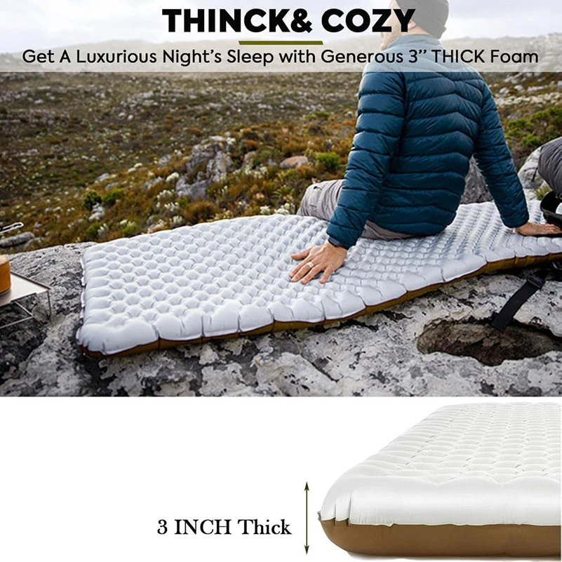 4-Season Insulated Inflatable Camping Mattress for Car Hiking Outdoor Usage-Premium Foam Sleeping Pad