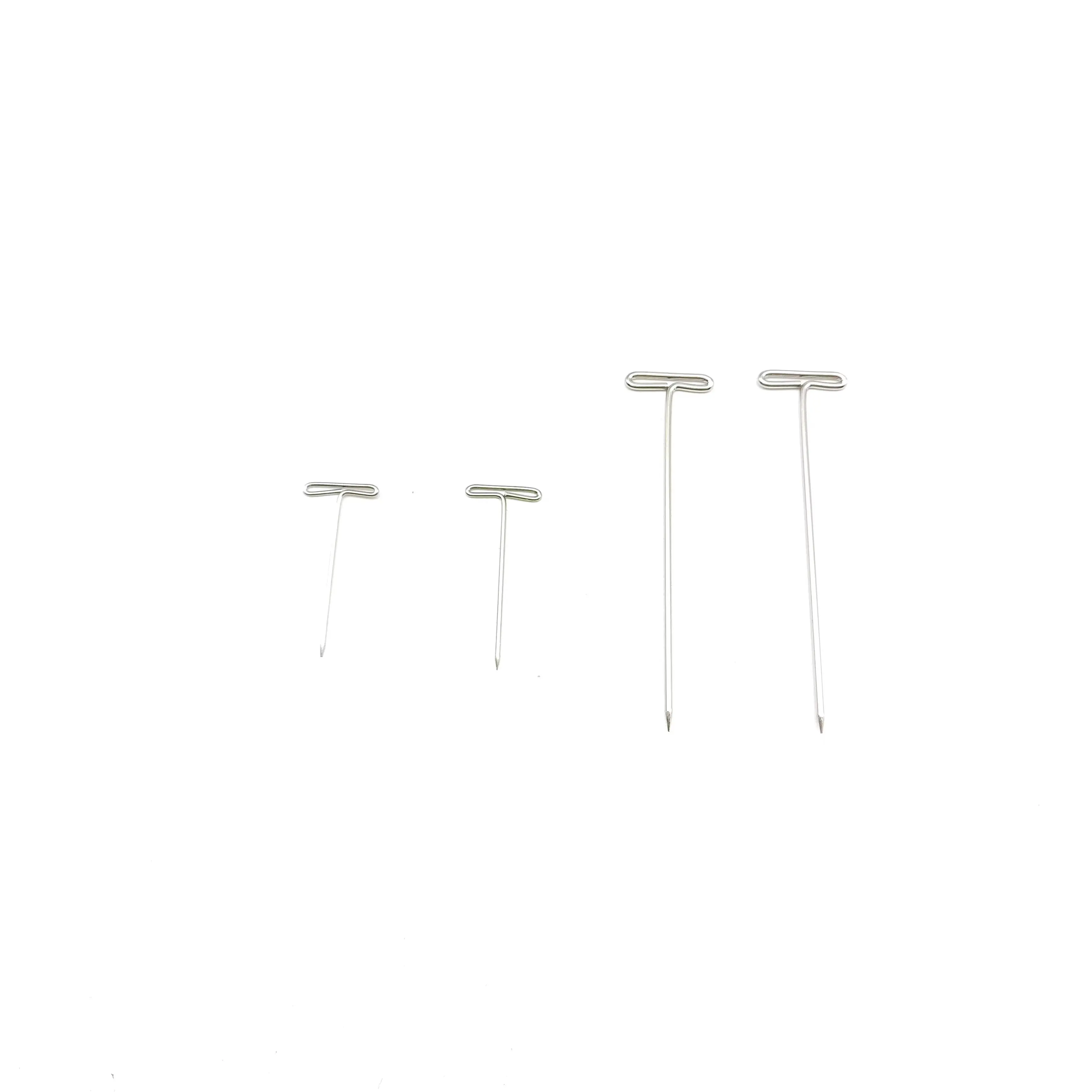 High Quality T Shaped Office Pin common steel rhodium T shape safety pin for jewelry findings