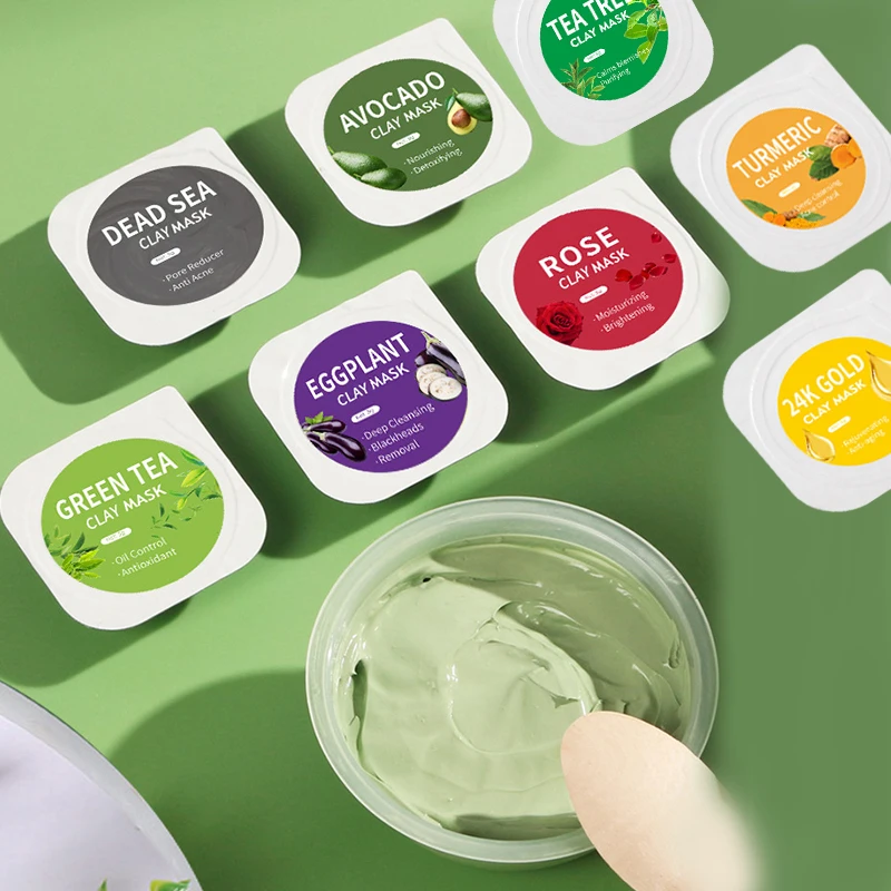 Multi-function Korean Skincare Natural Clay Mask Facial Mask Green Tea/Rose Mud Mask Private Label for Face and Body