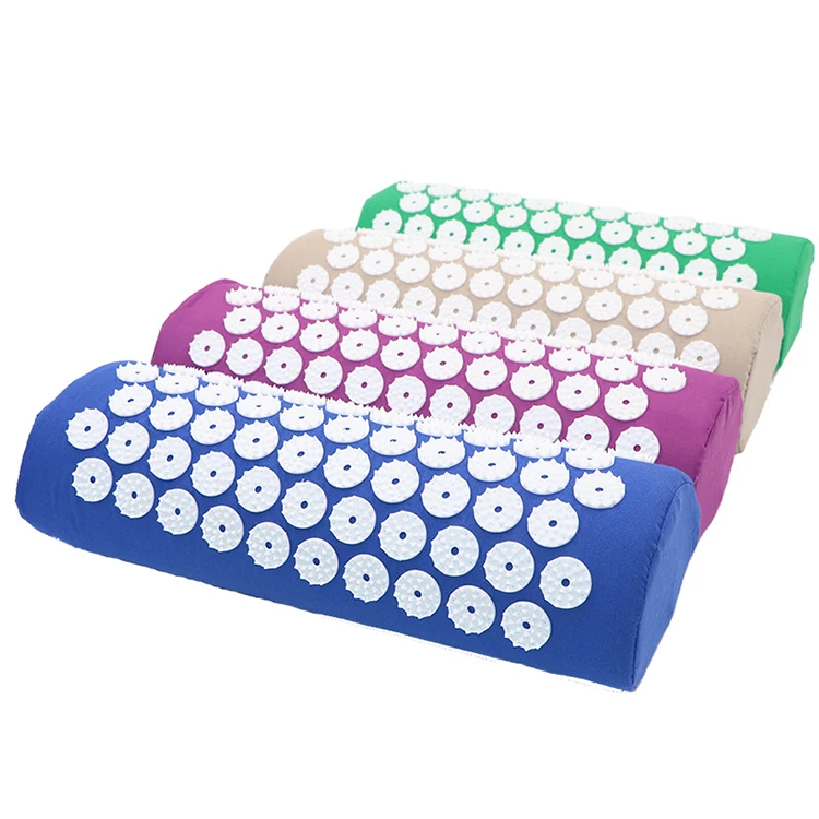 Natural linen Yoga Yantra Foot Shakti Lotus Plastic Spikes Massage Acupressure mat