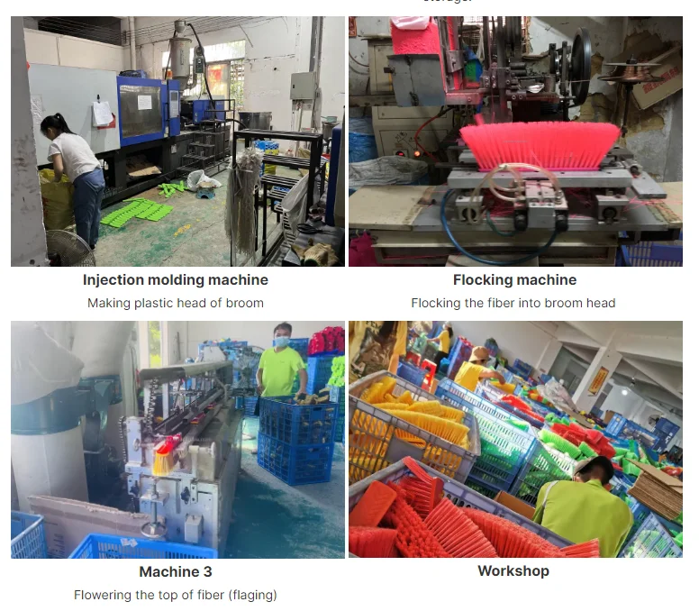 Sweet Manufacture Household Items PET Fiber Escoba Broom Brush with Wooden Stick PP Material Head Dustpan Mop for Home Cleaning