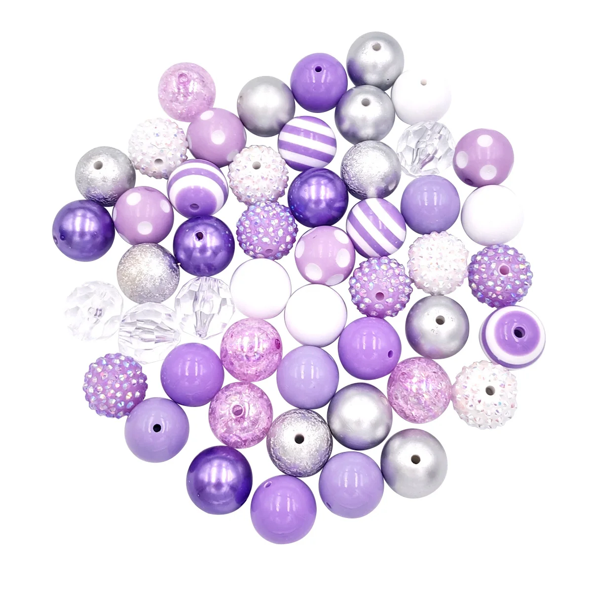 20mm Chunky Bubblegum Beads Jumbo Plastic Beads  Colorful Rhinestone Pearl Beads for Pen Bag Chain Jewelry Making