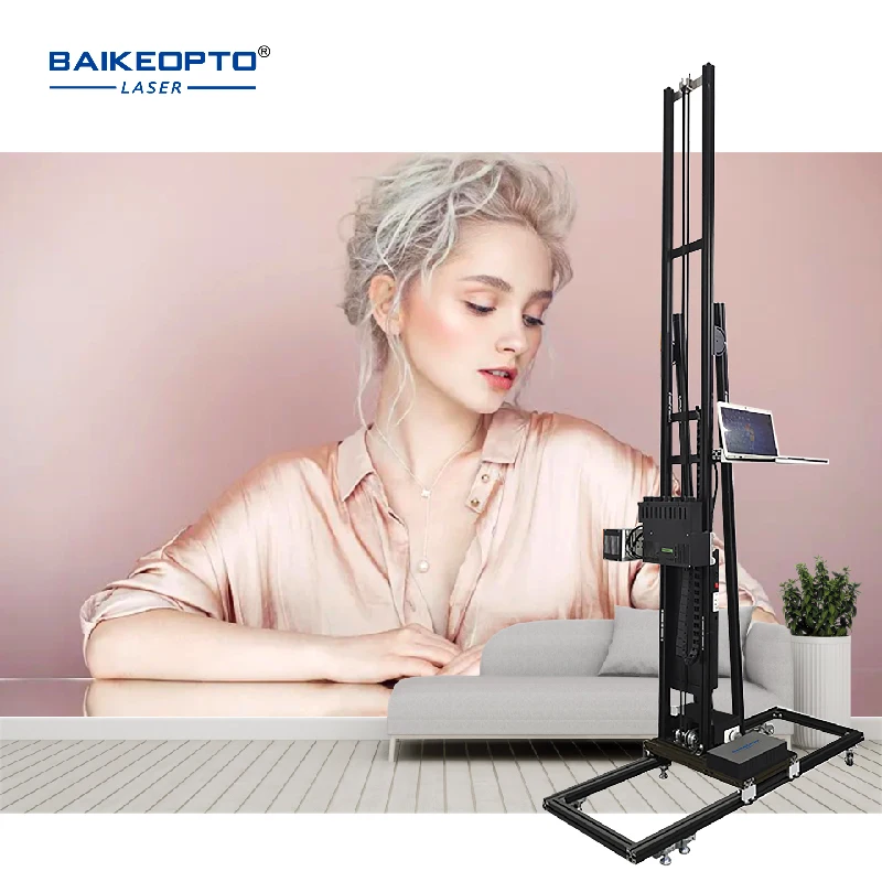 EPS DX7 Printhead With Five Color CMYK+W New 3D Effect Wall Painting Printer Vertical Mural Wall Inkjet Printer Machine