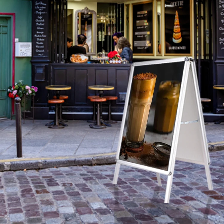 Double side outdoor indoor high quality advertising aluminum A frame poster display stand sign