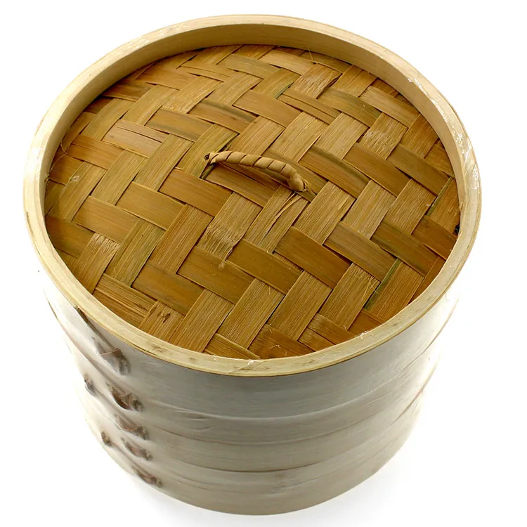 
Origin Wooden Dumpling Natural 10 Inch 2 Tier Bamboo Steamer 