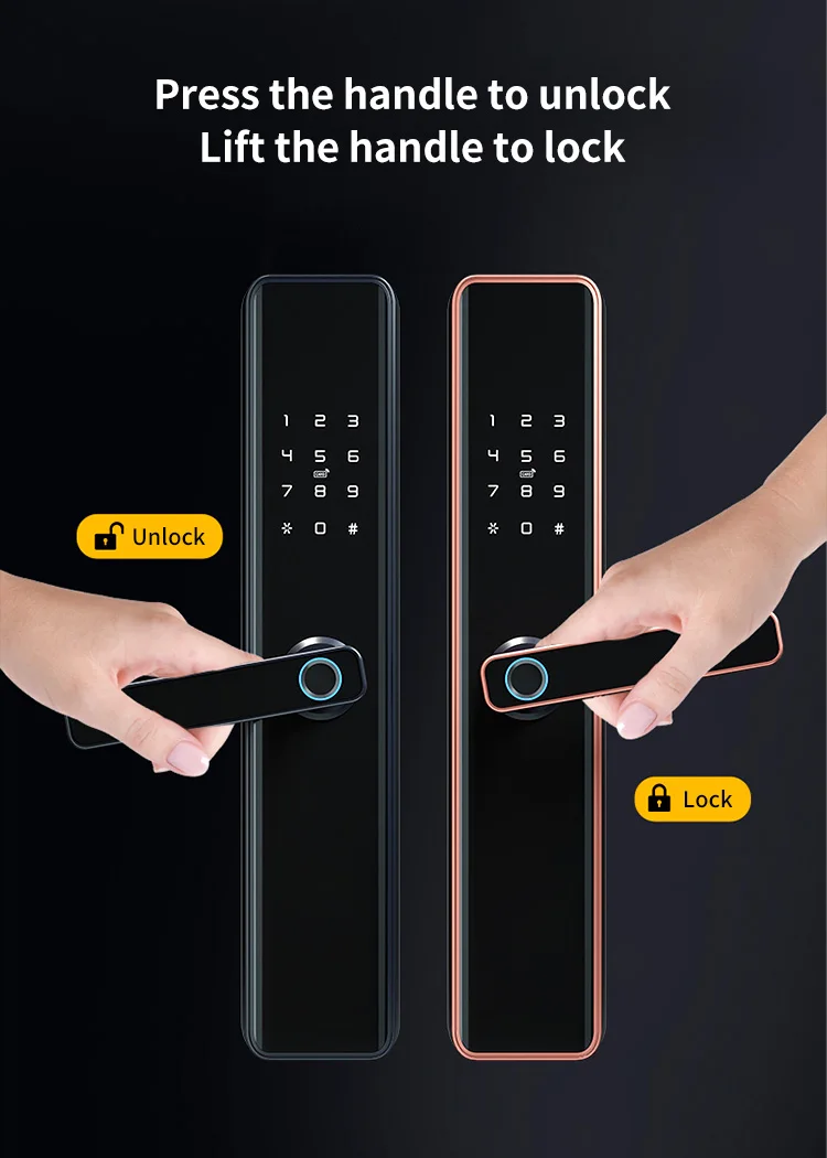 Tuya Smart Fingerprint Door Lock Bluetooth Wifi APP Security Intelligent Lock Biometric Electronic Door Lock