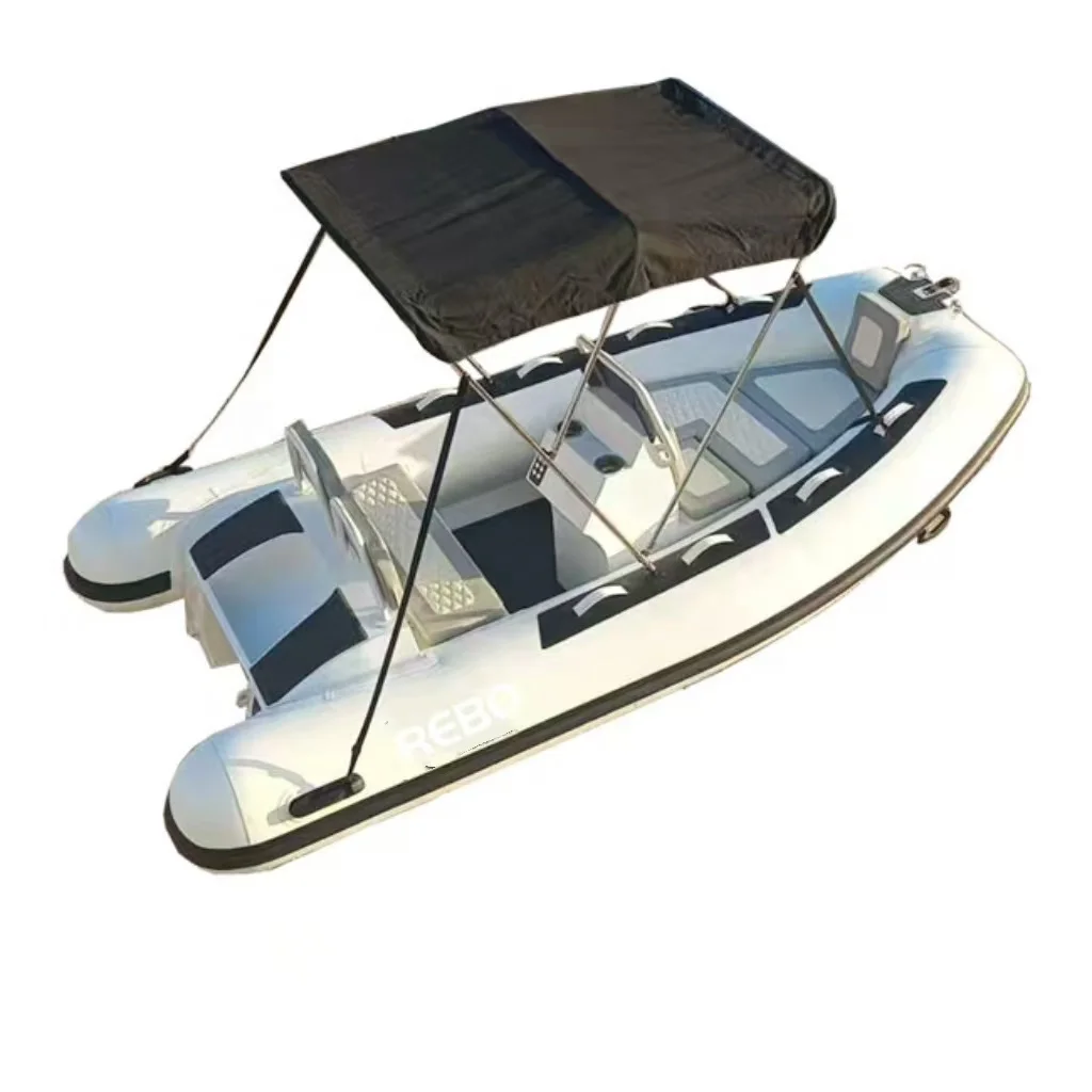 Double Deep Hull  Sport 11.8ft RIB 360 Aluminum Hull Hypalon/PVC Rigid Inflatable White RIB Boat For Fun