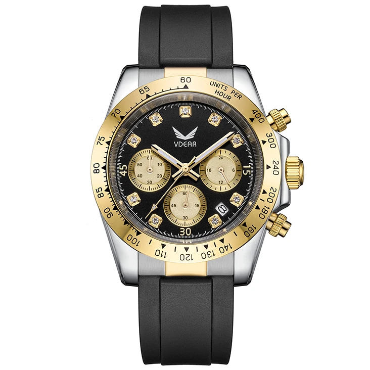 Fashion Crystal Scale Luminous Hands Steel Bezel With Calendar Orologio In Silicone Men Watches Luxury 2024 Multifunction Watch