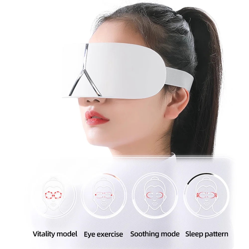 2024 Heated Vibration Eye Relax Massager Silicone Head Bluetooth Music Eye Care Device Smart Electric Steam Eye Massager