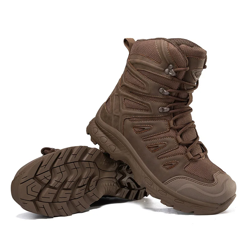 Good Beige Rubber Sole Shoes outdoor Desert Microriber Leather And Mesh Upper hiking Boots With Quality Assurance