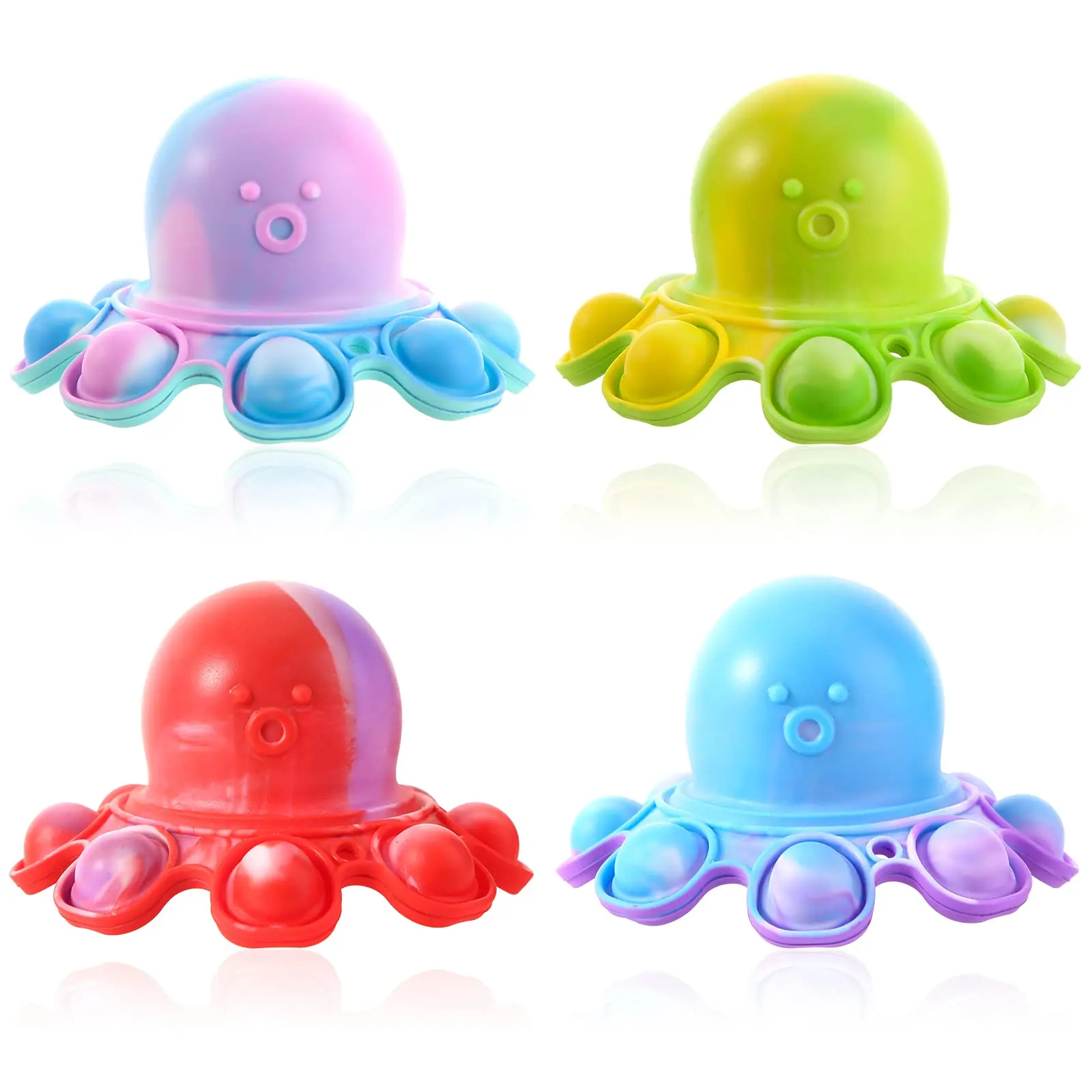 
SEGORT 3.4inch 9cm Silicone dye tie Octopus Key Chain Sensory Fidget Toy for Autism Stress Anxiety Relief 