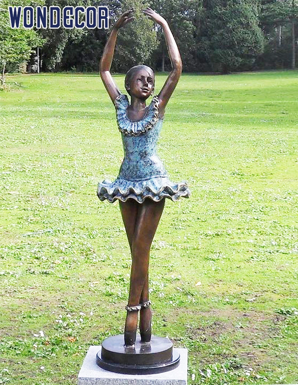High quality outside garden handmade life size metal figure brass bronze ballet dancer sculpture for sale