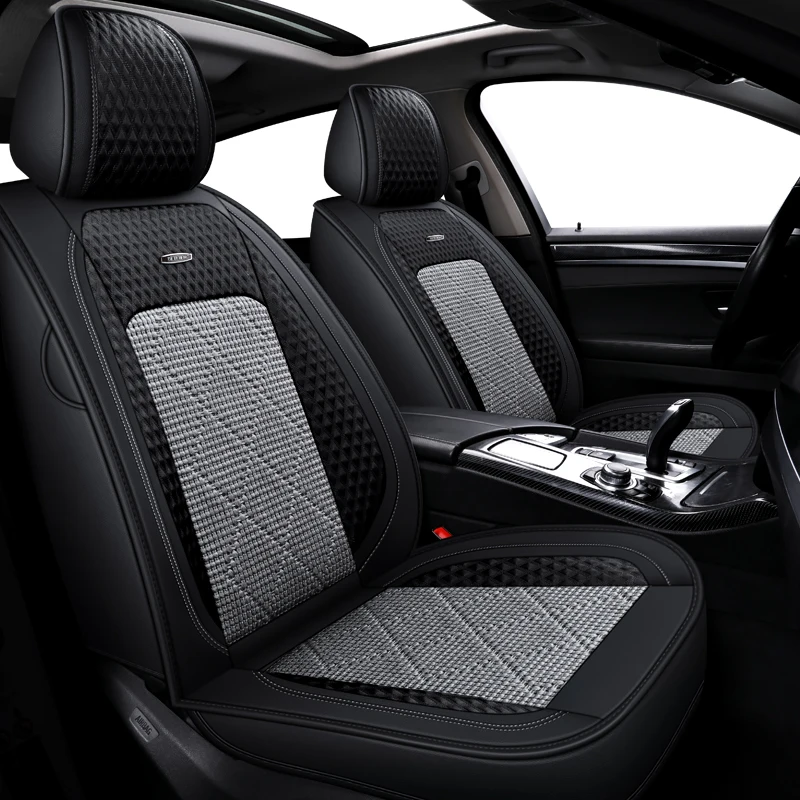 9 pieces 11 Designed Pu Leather Car Seat Covers Cover With Metal