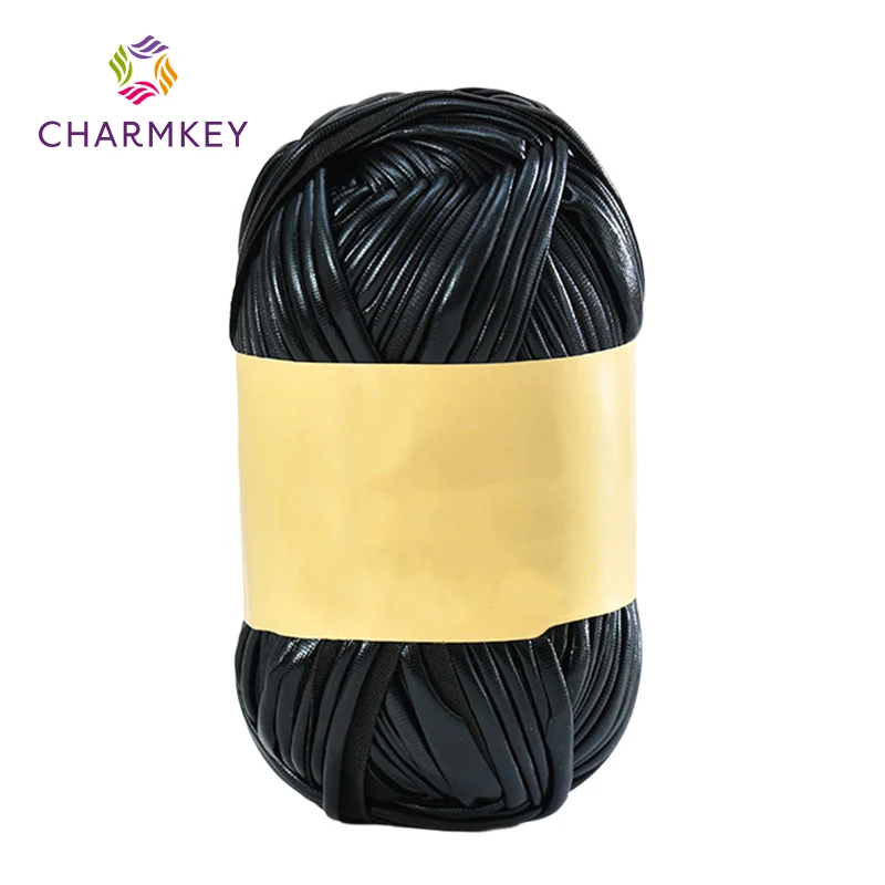 Wholesale customized 100gram per PCS different metal colors 95% polyester and 5% spandex fancy knitting t-shirt yarn for crochet