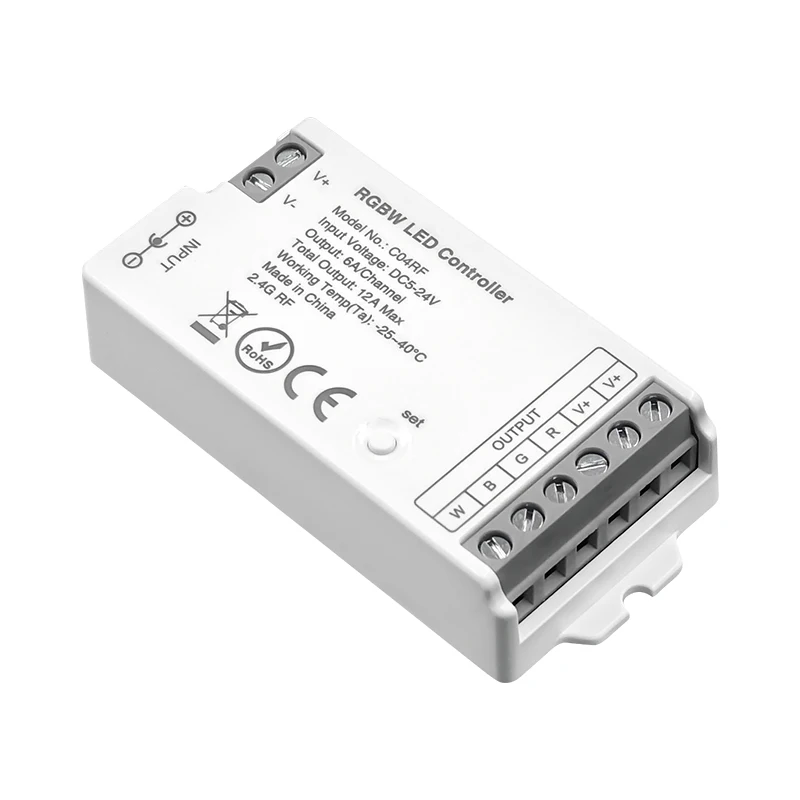 DC12-24V Input 6A/Channel Smart 2.4G Rgb Rgbw Control System Led Rf Controller