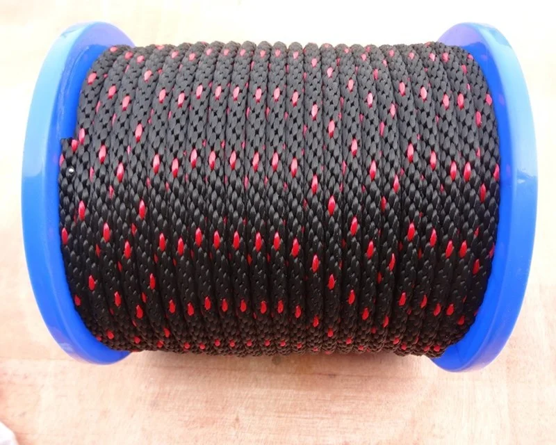 high strength PE solid braided rope PP monifilament 12 strands solid braided round rope