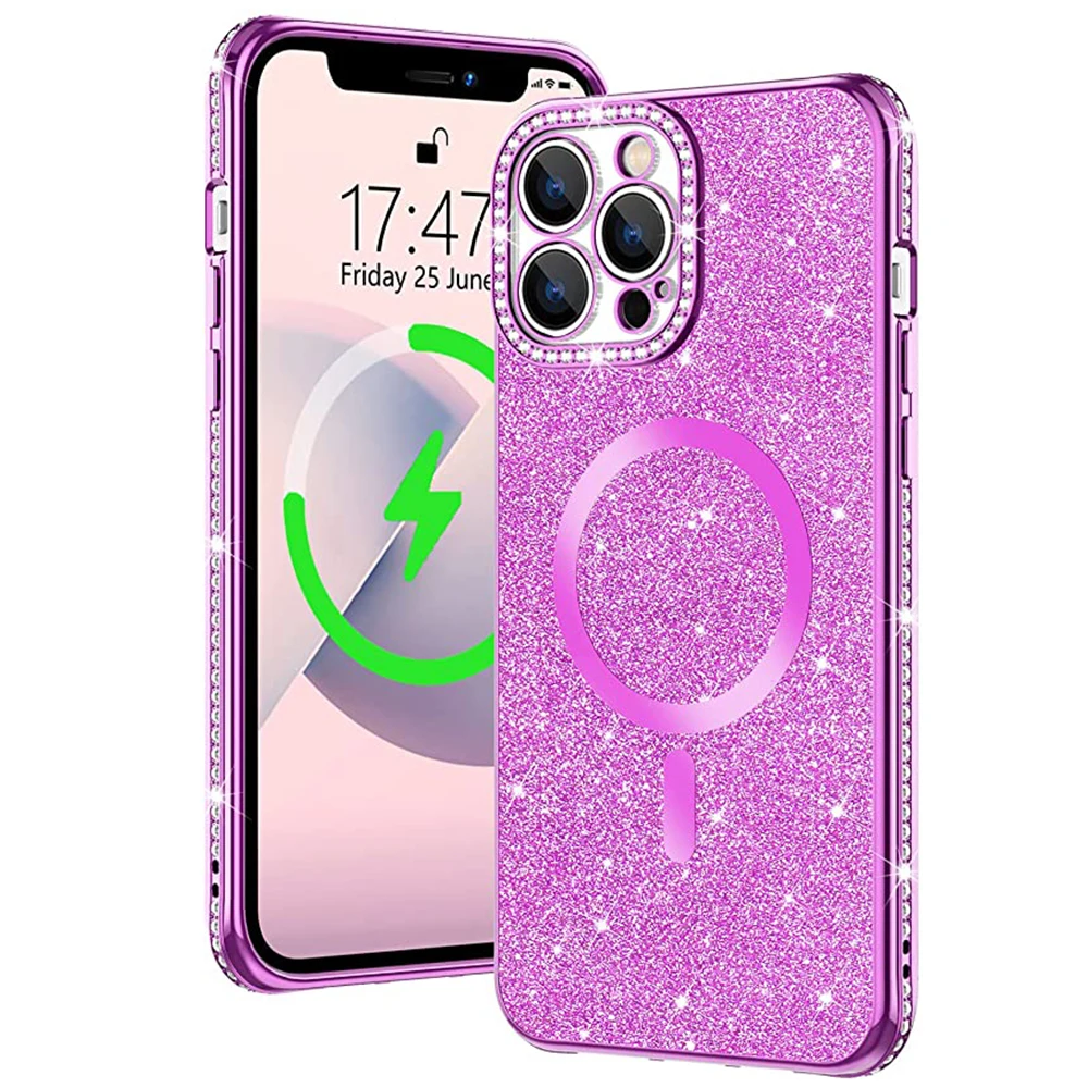 Laudtec Custom Transparent Clear Magnet Case For iPhone 13 Pro Max,Shockproof Magnetic Case Mobile Phone Case For iPhone 13//