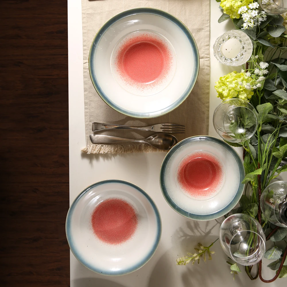 WEIYE Japanese Different Types Serving Ceramic Round Ramen Bowl Set Good Quality Deep Porcelain Bowl Spaghetti Salad Big Bowl