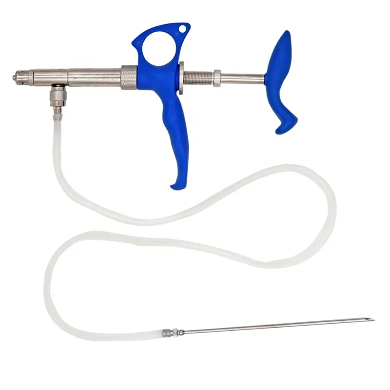 Lowest Price Livestock Animal use continuous vaccination syringe veterinary metal adjustable syringe injection