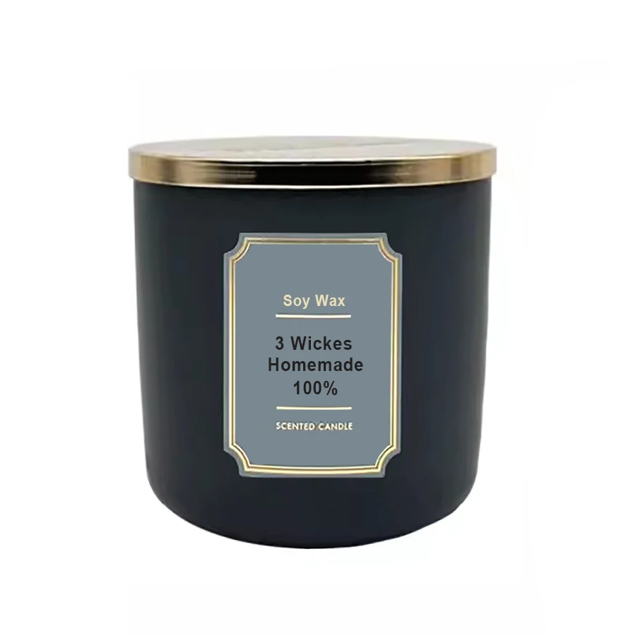 fancy 10oz 3 wick bamboo lid empty candle jars for candle making
