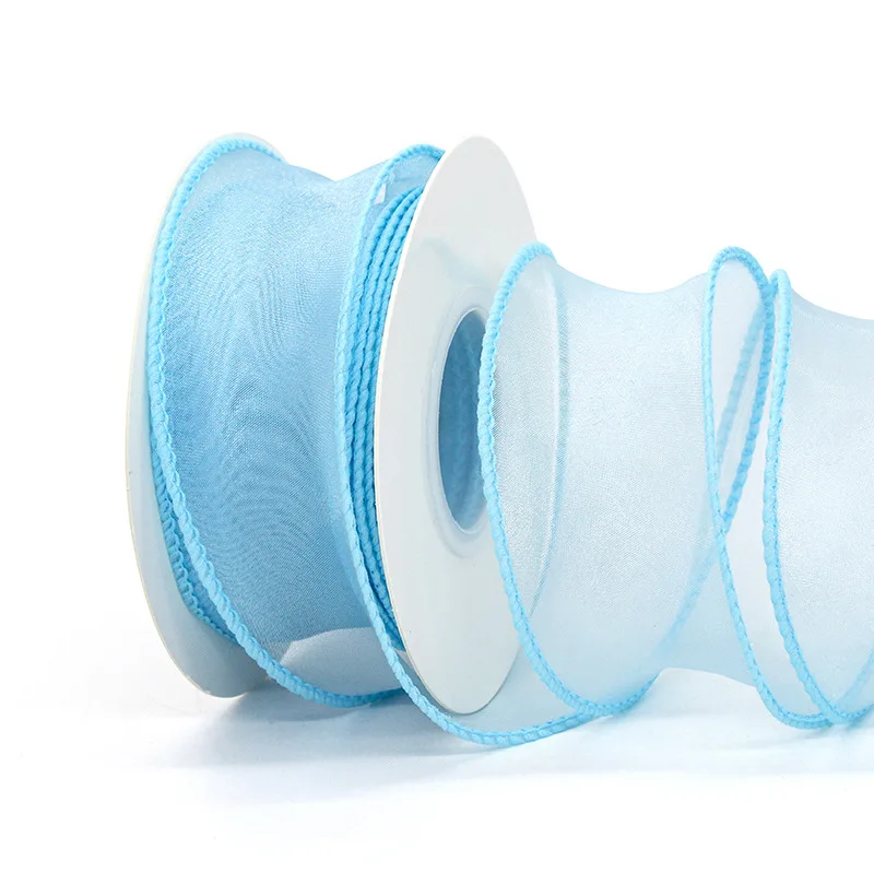 Wholesale Cake Flower Packaging Ribbon Floral Fishtail Yarn Bow Headwear Wavy Yarn Ribbons