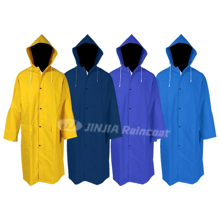 Good Quality Heavy Duty Rain Coat Waterproof Poncho Raincoat Pvc Polyester Pvc One Piece Raincoat