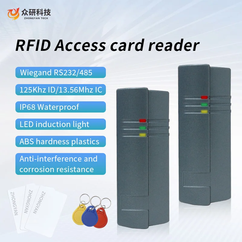 Высокопроизводительный ISO14443 Wiegand интерфейс водонепроницаемый 13 56 МГц RFID считыватель смарт-карт для дверной системы контроля доступа