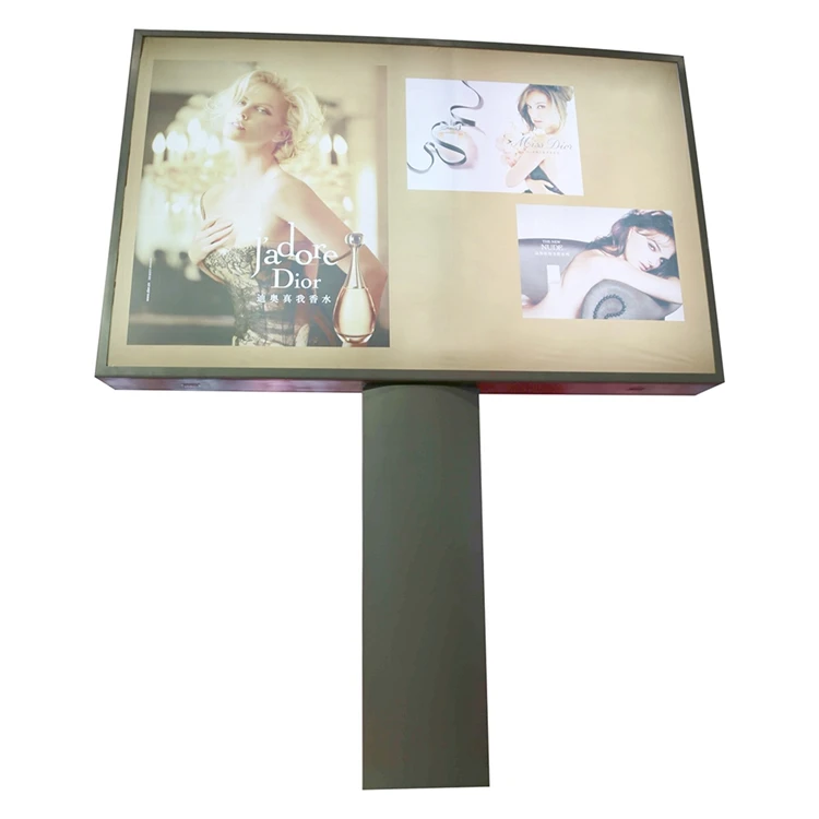 Prefab advertising light box/ electronic sign billboard/outdoor signboard/pole poster holder