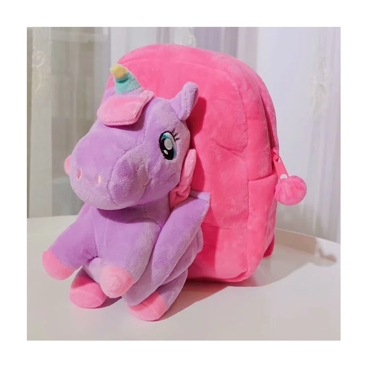 3D Unicorn kindergarten schoolbag plush backpack school bag Mini Cute Animal Backpack Kid School Bag