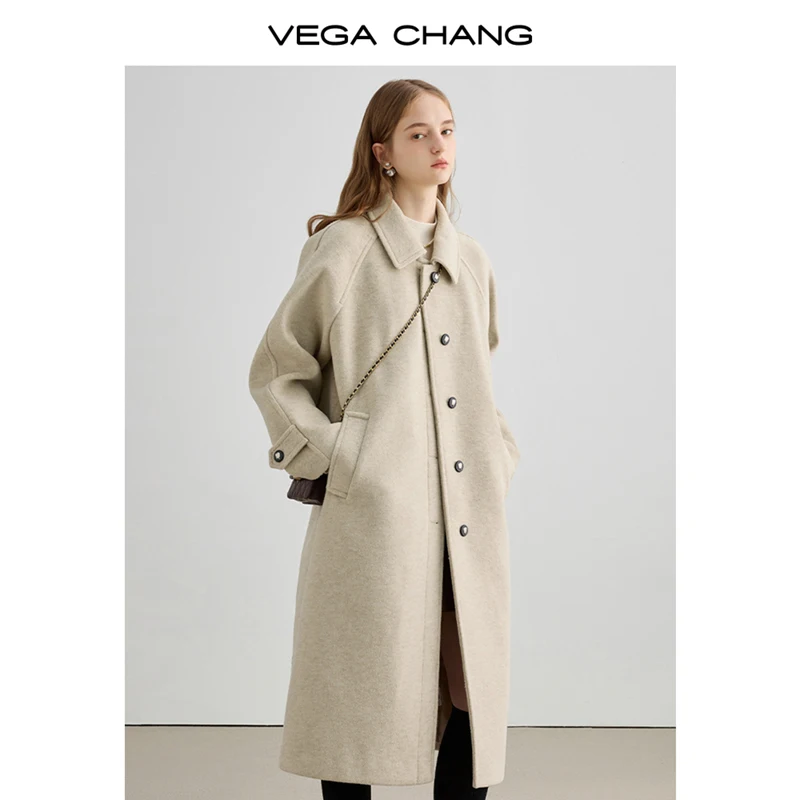 VEGA CHANG 2024 Лидер продаж зимнее пальто на заказ длинное Элегантная куртка повседневное модная твидовая для женщин