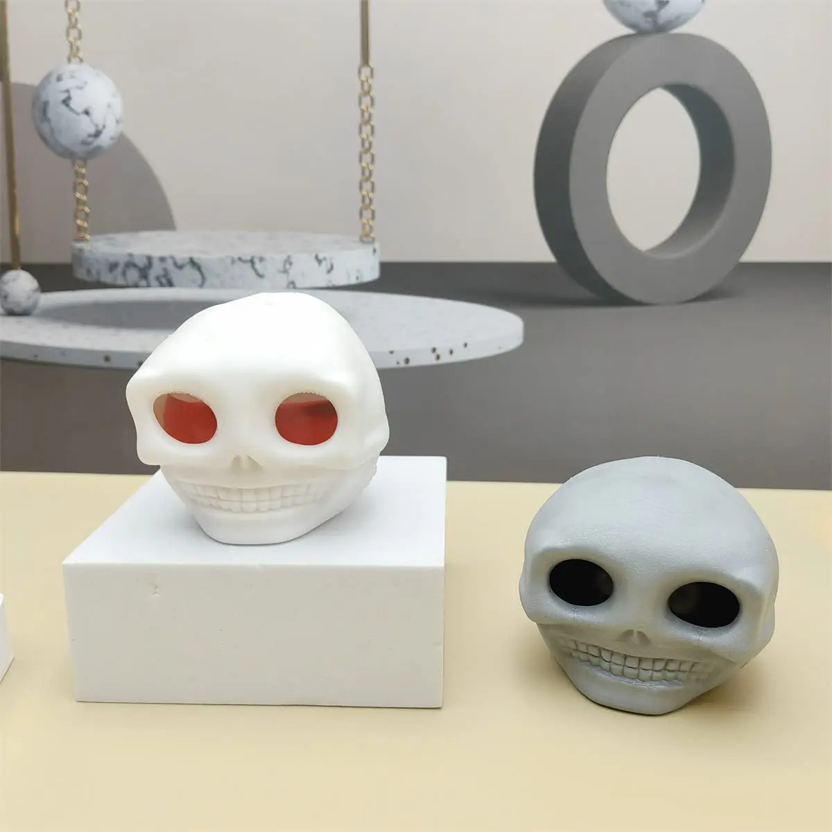 Skull Monster Gothic Fidget Toys, Skull Squeeze Balls for Adults Horror, Squishies Skull Stress Relief Toy