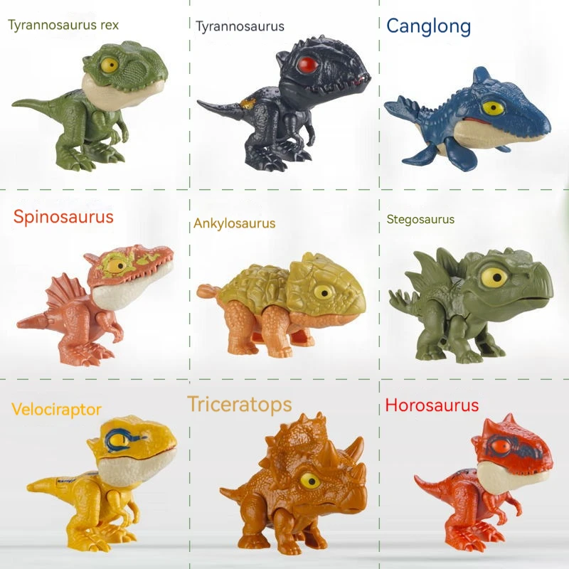 Stall Wholesale New Finger Biting Dinosaur Joint Movable Tyrannosaurus Egg Pack Simulation Dinosaur Model Toy For Kids