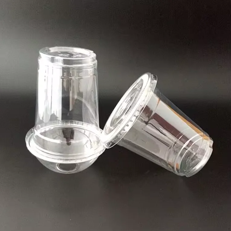 Cheap Wholesale Food Grade PP 495ml U Shape Milk Tea Clear Cups Disposable Plastic Cup
