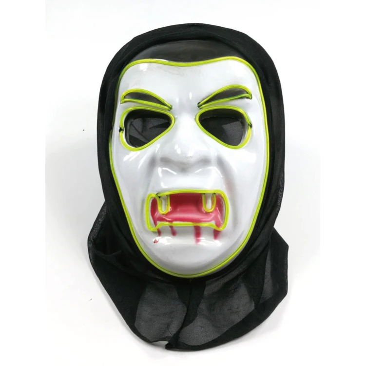 LED Halloween Mask Cold Glowing Mask Light up Mask Luminous Facepiece Props Gifts Festival Costume Masquerade Parties