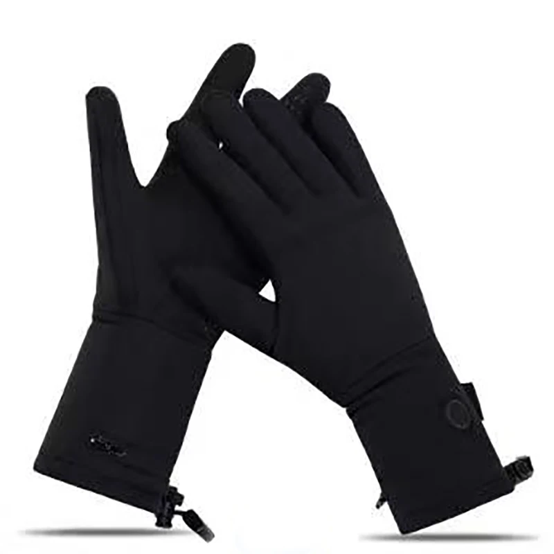 custom Full finger  Rechargeable battery heat electrical motorcycle warm black   safety heated gloves