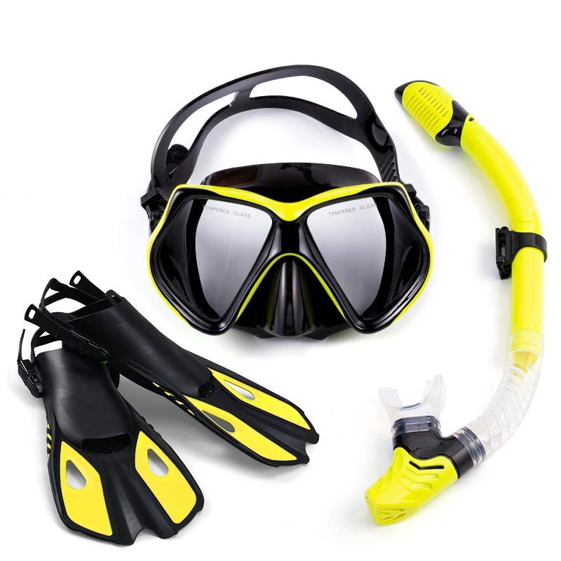 Wholesale Swimming Adjustable Scuba Diving Flipper And Snorkeling Mask Snorkel Set with Flipper