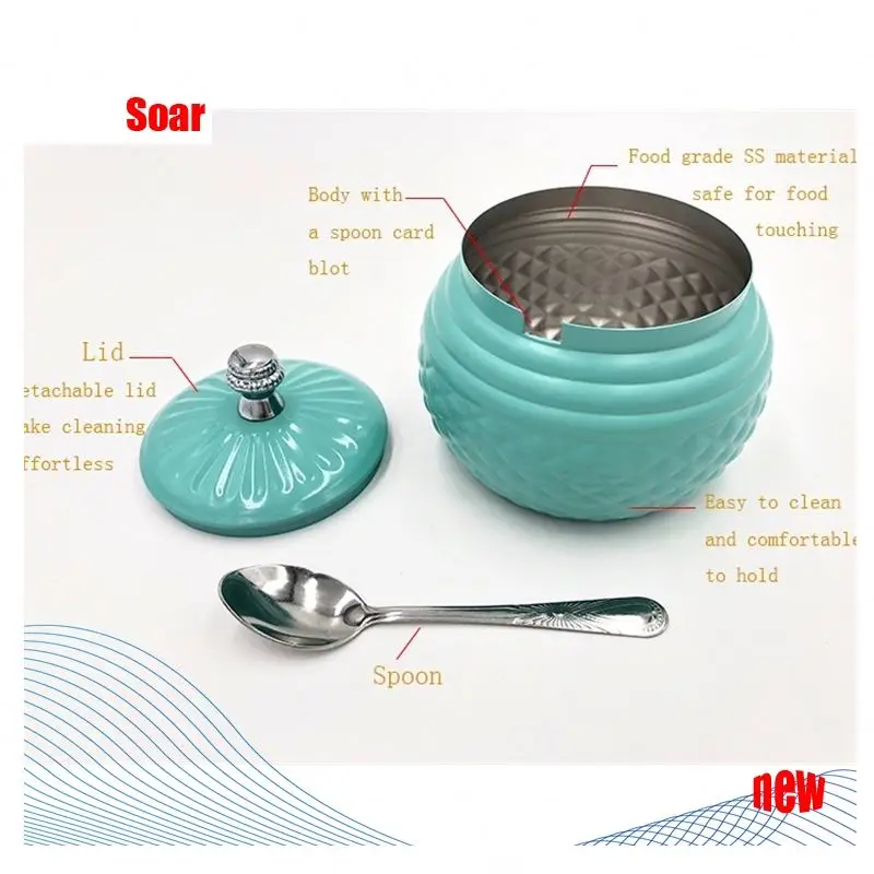  Hot sale arabic gold silver color customized Stainless Steel Condiment Seasoning Containers