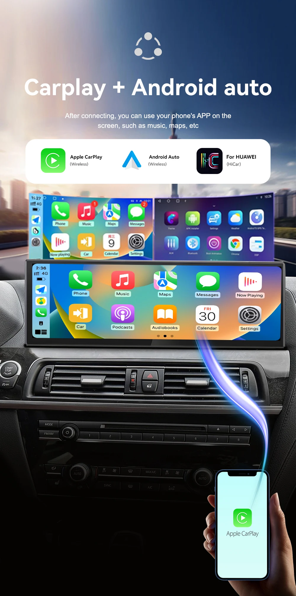 ZWNAV 14.9 Inch For BMW 6 Series F06 2009-2017 AC Panel Cluster GPS Multimedia Carplay Player Android Car Radio GPS Navigation