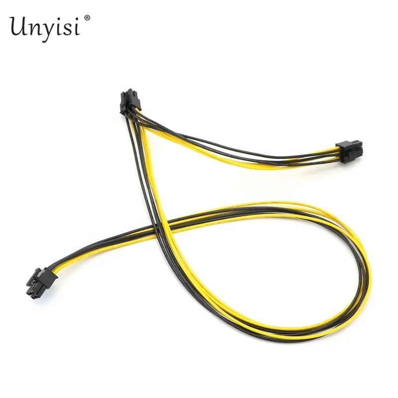 
80cm 18AWG PCI-E 6Pin to Dual PCI-E 6Pin Splitter Power Cable for GPU Video Card Ethereum Mining. 