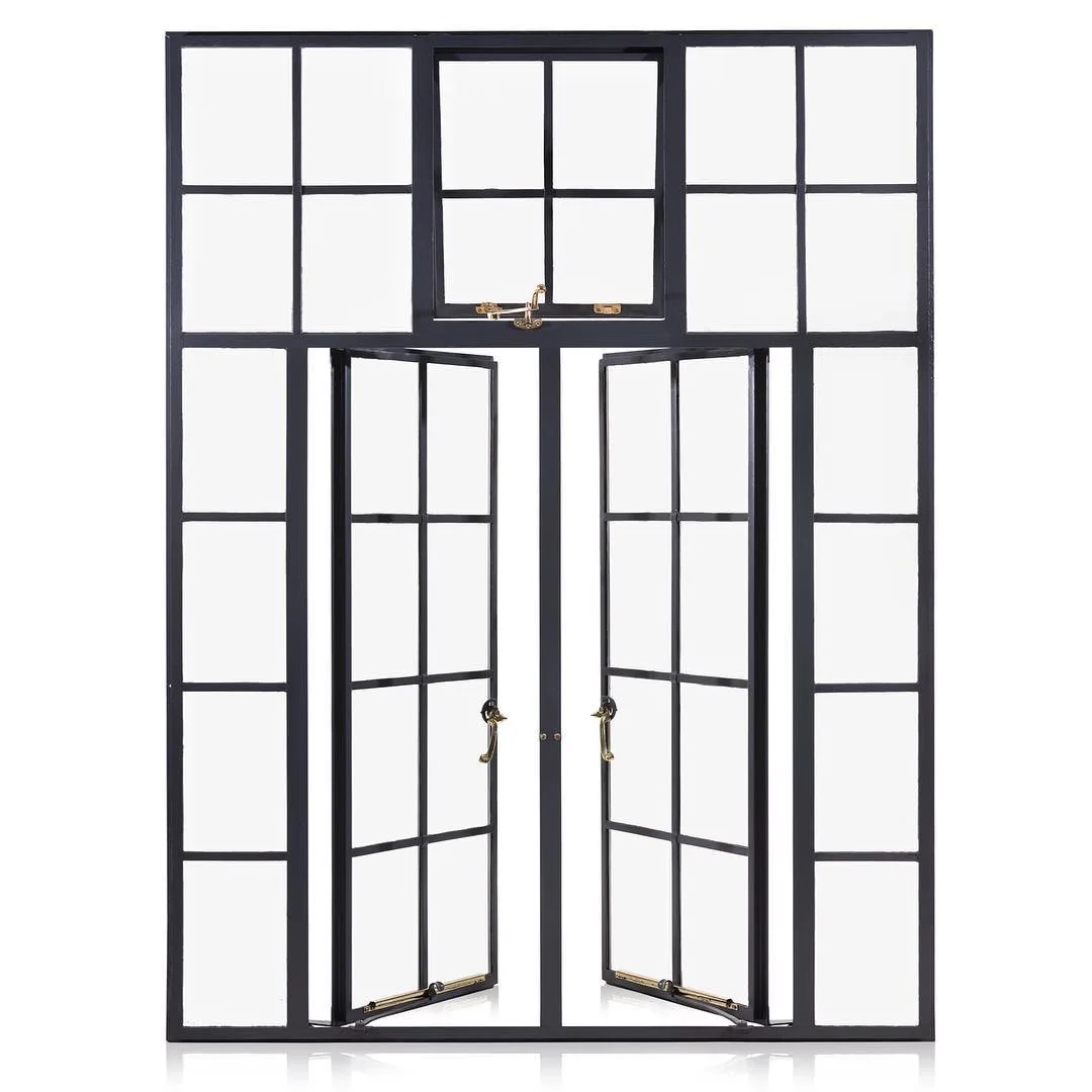 Customized size and logo powder coated steel windows french steel casement window