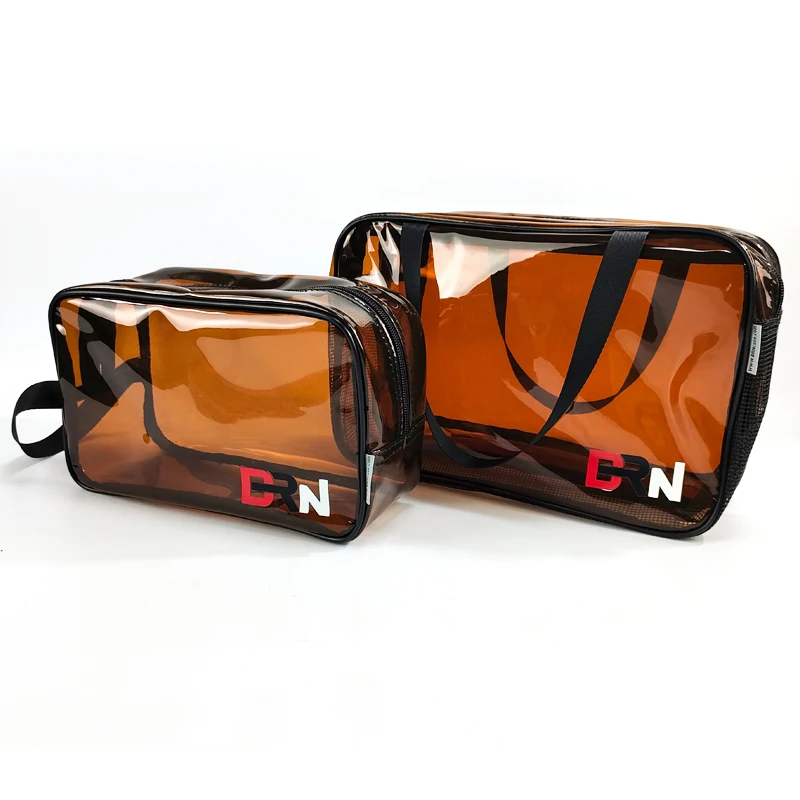 PVC Makeup Bag Custom Pouch Luxury Beauty Makeup Bag Zipper Closure Travel TPU Cosmetic Bag